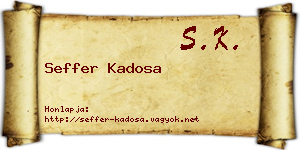 Seffer Kadosa névjegykártya