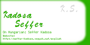 kadosa seffer business card